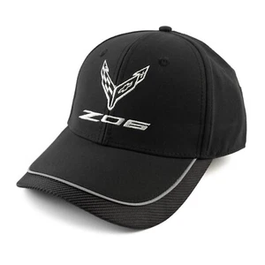 Chevrolet Corvette C8 Z06 Hat Black with Carbon Fiber Bill Dual - Ships in a Box - Picture 1 of 4