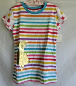 Little Missmatched Kid's Shirt XL Disney Princess Stripes Tea Pots NWT - Picture 1 of 6