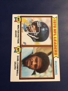 1979 Topps # 3 WALTER PAYTON & EARL CAMPBELL Rookie Rushing Oilers Bears