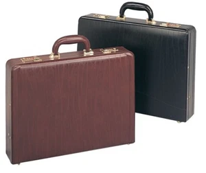 Estuche organizador de archivos adjunto de documentos de oficina ejecutiva de cuero de negocios de Borgoña - Imagen 1 de 2