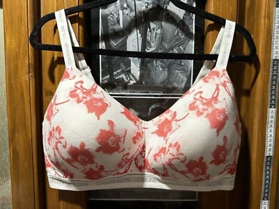 Calvin Klein CK One Bra Brassiere Women's Plus Size 3X 3XL Ladies White Floral - image 1 of 4