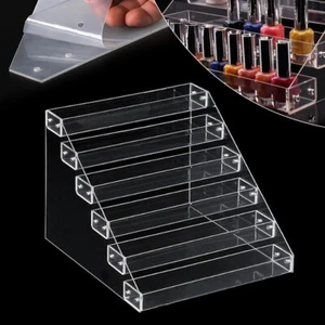 6-Tier Clear Acrylic Rack Perfume Makeup Ladder Display Stand Risers Shelf NEW - Picture 1 of 12