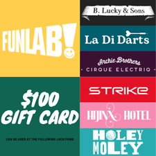 Funlab $100 Gift Card (Strike Bowling, Holey Moley, Archie Brothers +more)