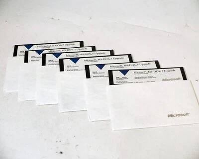 Microsoft MS-DOS 5 Upgrade Operating System 6x 5.25 Floppy Disks - Image 1 of 2