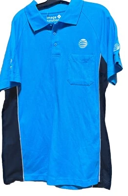 A T And T polo Shirt Large Adult Short Sleeve Front pocket 100% Cotton - Image 1 of 4