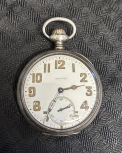 Zenith Pocket Watch US Government Corps of Engineers Very Rare 900 Silver Case - Picture 1 of 9