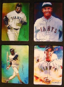 Edward Vela Sketch Cards Barry Bonds • Willie McCovey • Mel Ott & Carl Hubbell - Picture 1 of 5