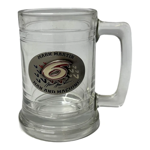 Vintage Nascar Mark Martin #6 Valvoline Glass Beer Frost Mug Stein NOS 1999 Cover