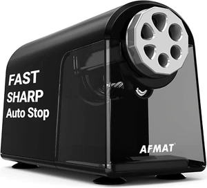 AFMAT Heavy Duty Electric Pencil Sharpener for Classroom, 6 Holes, Electric Penc - Picture 1 of 6