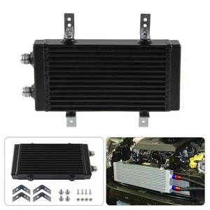 Universal Dual Pass Bar & Plate Oil Cooler Small Core:9.5"x5.5"x1.58" Black - Picture 1 of 9