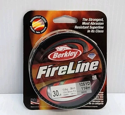 BERKLEY 30 фунтов FireLine, 125 ярдов, ДЫМЧАТЫЙ цвет 1 рулон - Изображение 1 из 2