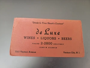 De Luxe Wines Liquors Ventnor City New Jersey Advertising Ink Blotter - Picture 1 of 2