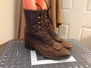 American West braune Damen-Schnürstiefel. Größe 9,5 Made in America. - Bild 1 von 12
