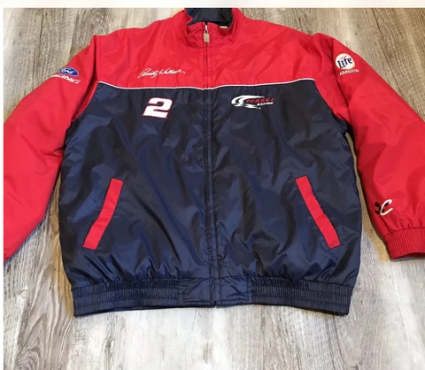 Rusty Wallace Chase Authentics Coat NASCAR #2 Miller Lite Men’s Size Large Red Cover