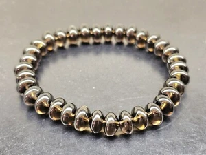 Pulsera de cuentas de cristal de cuarzo ahumado de alta calidad 8,3 mm - Imagen 1 de 6