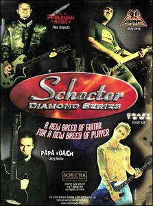 Guitarras Schecter 2001 anuncio con Powerman 5000 AAF Papa Roach Crazy Town - Imagen 1 de 3