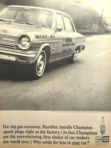Champion Spark Plugs Rambler Dealers Of America Mobiloil anuncio impreso vintage 1964 - Imagen 1 de 2