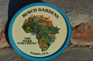 De Colección Años 70 BUSCH GARDENS Tampa El Continente Oscuro Bandeja de Metal África Montaña Rodante - Imagen 1 de 3