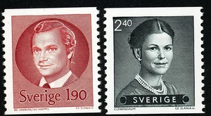 Schweden 1984 Carl XVI Gustaf , Königin Silvia. Graveur Slania. MNH - Bild 1 von 1