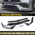 For Mercedes Benz C Class W206 Sport 22-2023 Front Bumper Splitter Lip Trim Gray