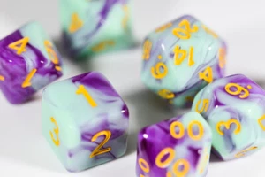 Mystic Orchid Dual Color Translucent Purple/ Green BrycesDice DnD Polyhedral - Picture 1 of 8