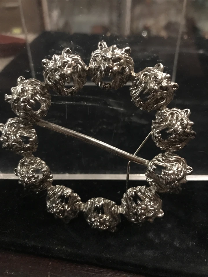 Cinturón de colección antiguo gótico tono plata animal selva hebilla faja tigre Foto 1 de 4