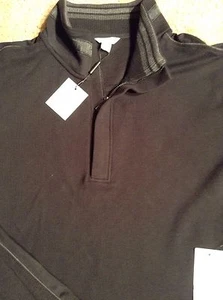 Calvin Klein Men's Cotton Blend Fleece Black 1/4zipper Front SZ XL  NWT  - Picture 1 of 8
