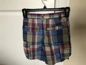 Kitestrings Hartstrings Boys Plaid Cargo Shorts Size 8 Adjustable Waist - Picture 1 of 8