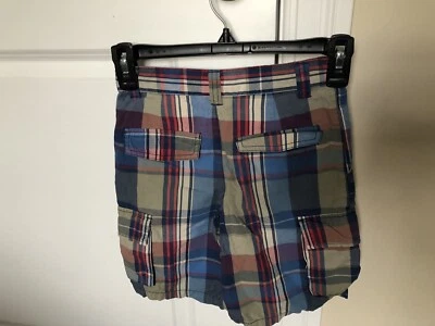 Kitestrings Hartstrings Boys Plaid Cargo Shorts Size 8 Adjustable Waist - Image 1 of 4
