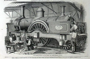 London and North-Western RAILWAY Engine Locomotive Lok 1852 ORIG. Illustr News - Bild 1 von 4