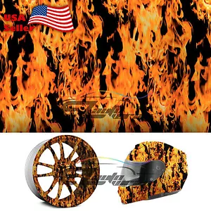 Pellicola Idrografica 19""x38"" Idroimmersione Trasferimento Acqua Fiamma Rossa Fuoco #15 - Foto 1 di 6