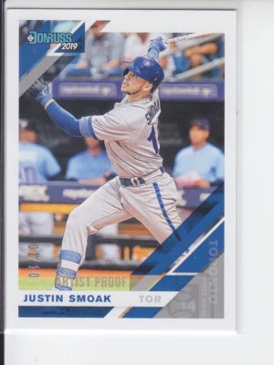 2019 Panini Donruss Justin Smoak Artist Proof /10 Blue Jays #97 - Image 1 of 2