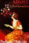 361315 Adams Pure Chewing Gum Flowers Perfume Cappiello Vintage Poster UK