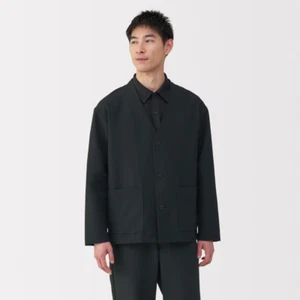 Cárdigan MUJI Para Hombres Transpirable Elastizado Seersucker Negro FedEx - Imagen 1 de 8