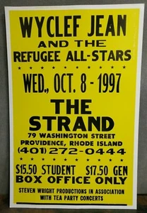 Póster de concierto con impresión en bloque de Wyclef Jean And The Refugee All Stars The Strad 1997 - Imagen 1 de 5