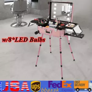 Kosmetik Reisekoffer Rollen Make-up Zug Koffer Kosmetik Organizer mit LED Beleuchtung - Bild 1 von 19