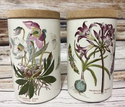 "Bote de jardín botánico Portmeirion con tapa X 2 hecho en Inglaterra 8""" Foto 1 de 4