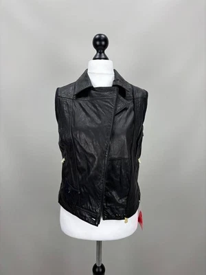 Womens leather vest G Star Raw Size S/M Color Black Duties Paid (USA) - Image 1 of 4