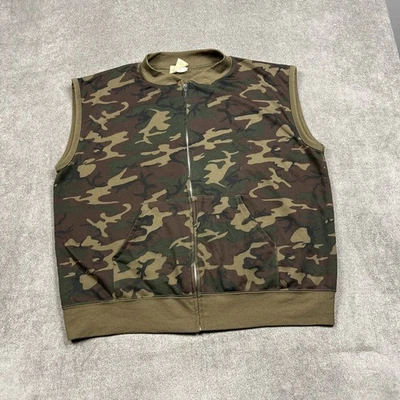 VTG Sears Fieldmaster Camouflage Camo Green Woodland Hunting Vest 3XL 70s - Image 1 of 4