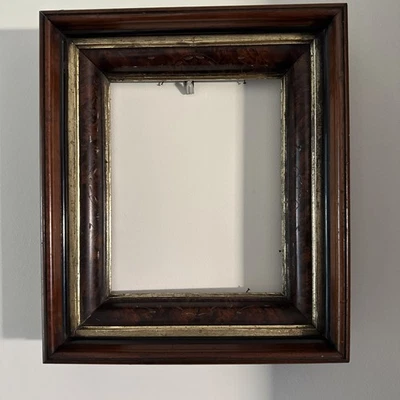 Antiguo Victoriano Nogal Tallado y Dorado Dorado Marco Profundo VIDRIO INCLUIDO Foto 1 de 4