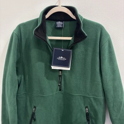 Charles River Apparel Adirondack 抓绒套衫 1/2 拉链,森林绿色,男式 M — 第 1/4 张图片