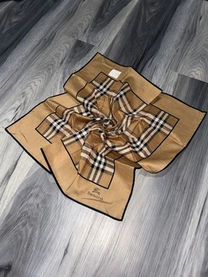 Vintage Burberry Tan & Black Nova Check Cotton Handkerchief - Image 1 of 4