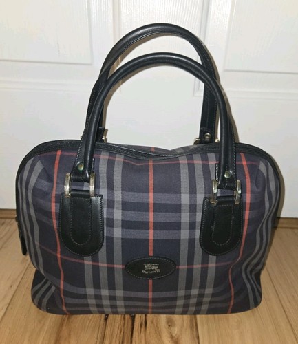 Vintage Borsa BURBERRY Haymarket Classic Nova in tessuto a quadri Burberry's nera