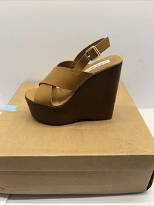 Steve Madden Galaxy 5" Keilabsatz Plateau cognac Damengröße 6 neu im Karton - Bild 1 von 10