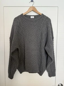 Aritzia Sunday Best Peggy Pullover Gr. L anthrazit Zopfmuster Fischer Merinowolle - Bild 1 von 13