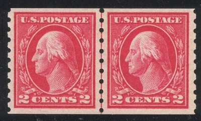 U.S. SCOTT #413 -- 2 CENT GEORGE WASHINGTON - PERF. 8.5 HORIZ. LINE PAIR **MNH** - Image 1 of 2