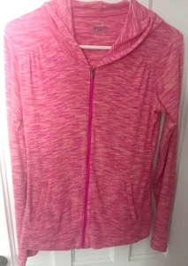 Women's COLUMBIA Lg Sleeve Peach/Orange Zip Front 2 Pocket Cotton Blend Hoodie S - Picture 1 of 5