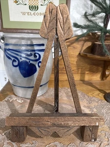 Vintage Urholz kleine Staffelei Bilderrahmen Kunst Halter Ständer Landhaus - Bild 1 von 10
