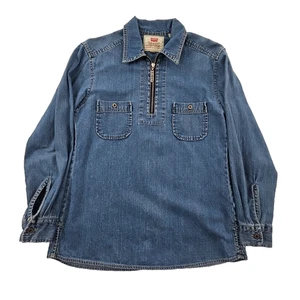Levi's 1/4 Zip Denim Pullover Damen S Medium Wash Langarm EUC WPL-423 - Bild 1 von 17