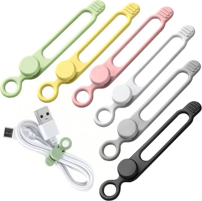 30 Pcs Silicone Data Cable Organizer, Reusable Cable Ties Wire Organizers - Image 1 of 4